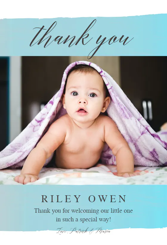 Baby Face Baby Shower Thank You Card (Free) Greetings Island